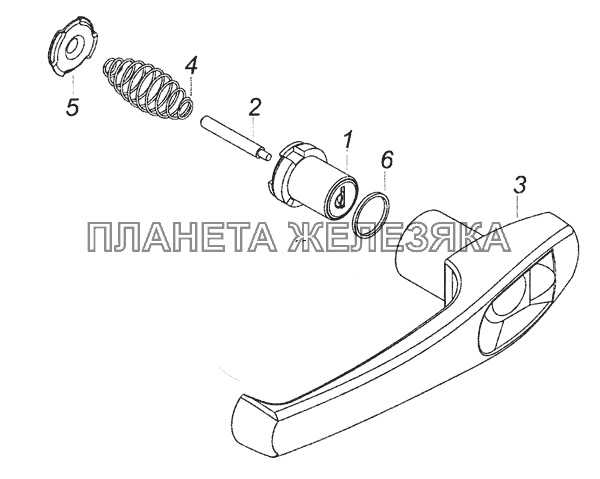 5320-6105150 Ручка двери наружная в сборе КамАЗ-6522 (Euro-2, 3)